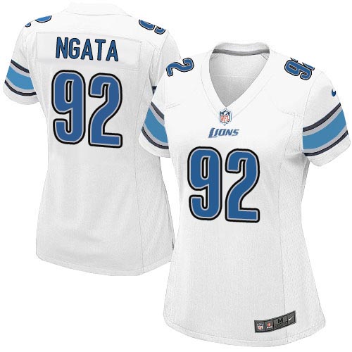 Women's Limited Haloti Ngata Nike Jersey White Road - #92 NFL Detroit Lions